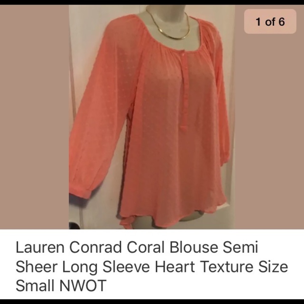 NWOT LAUREN CONRAD BLOUSE LONG SLEEVE SIZE SMALL